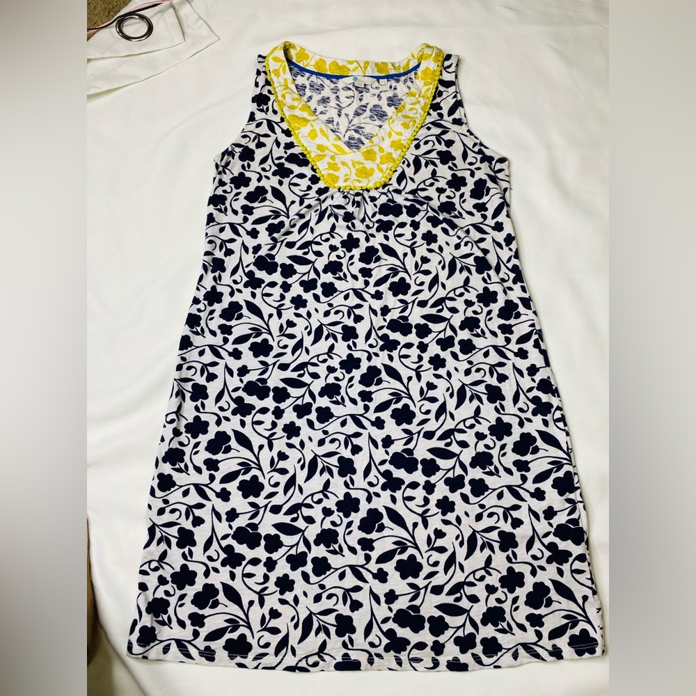 Boden Yellow and Black Floral Mini Dress